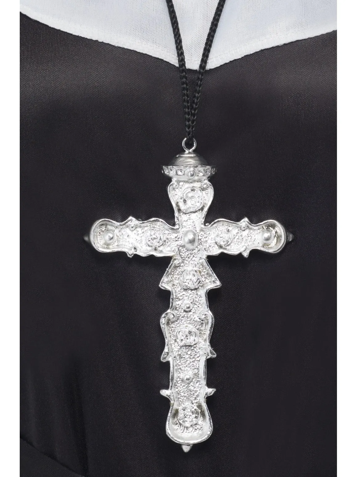 Grey Ornate Cross Pendant