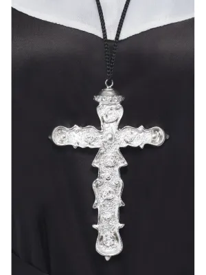 Grey Ornate Cross Pendant
