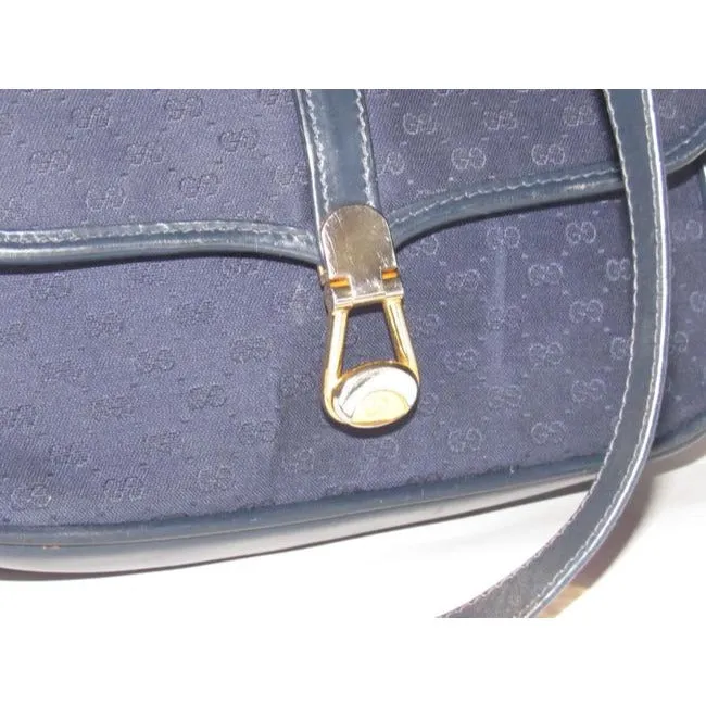 Gucci Vintage Pursesdesigner Purses Blue Leather And Gg Leather Shoulder Bag