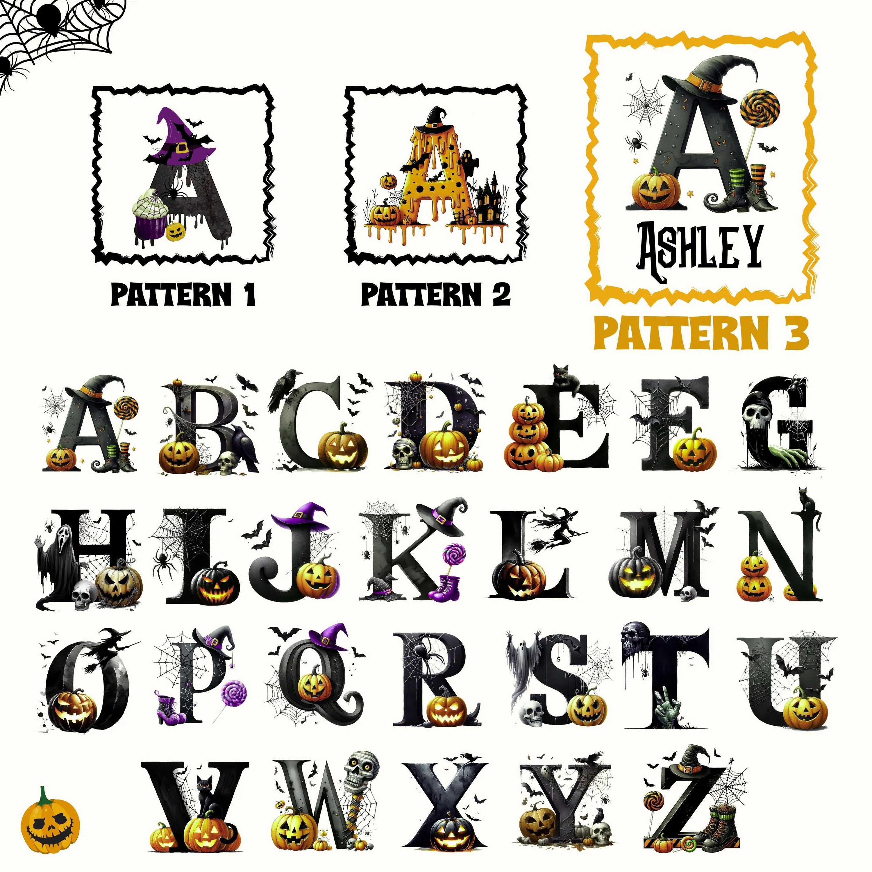 Halloween Trick or Treat Tote Bag Halloween Bag for Kids Halloween Gift Halloween Candy Bag Halloween Doodles Cute Canvas Tote Bag (HW1035)