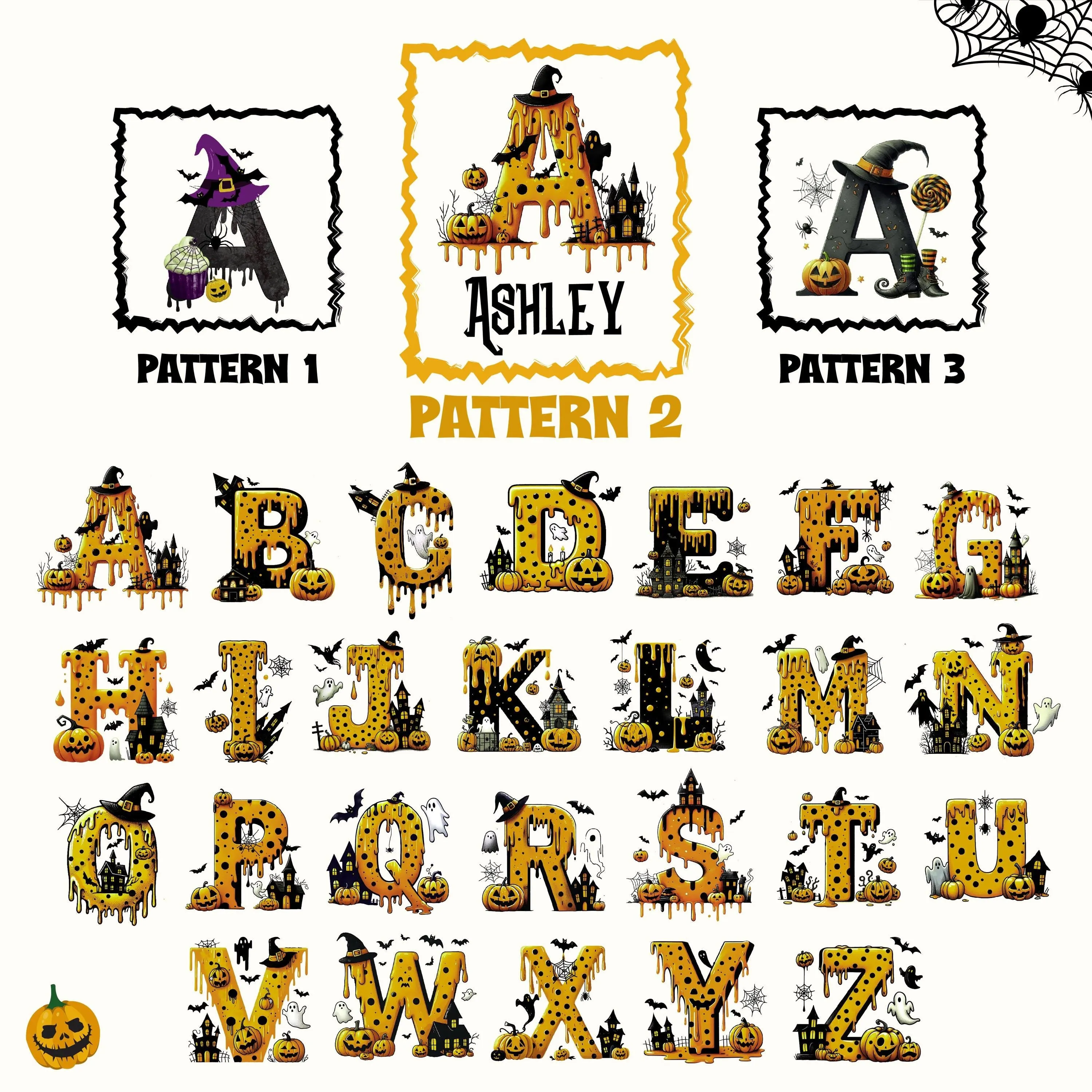 Halloween Trick or Treat Tote Bag Halloween Bag for Kids Halloween Gift Halloween Candy Bag Halloween Doodles Cute Canvas Tote Bag (HW1035)