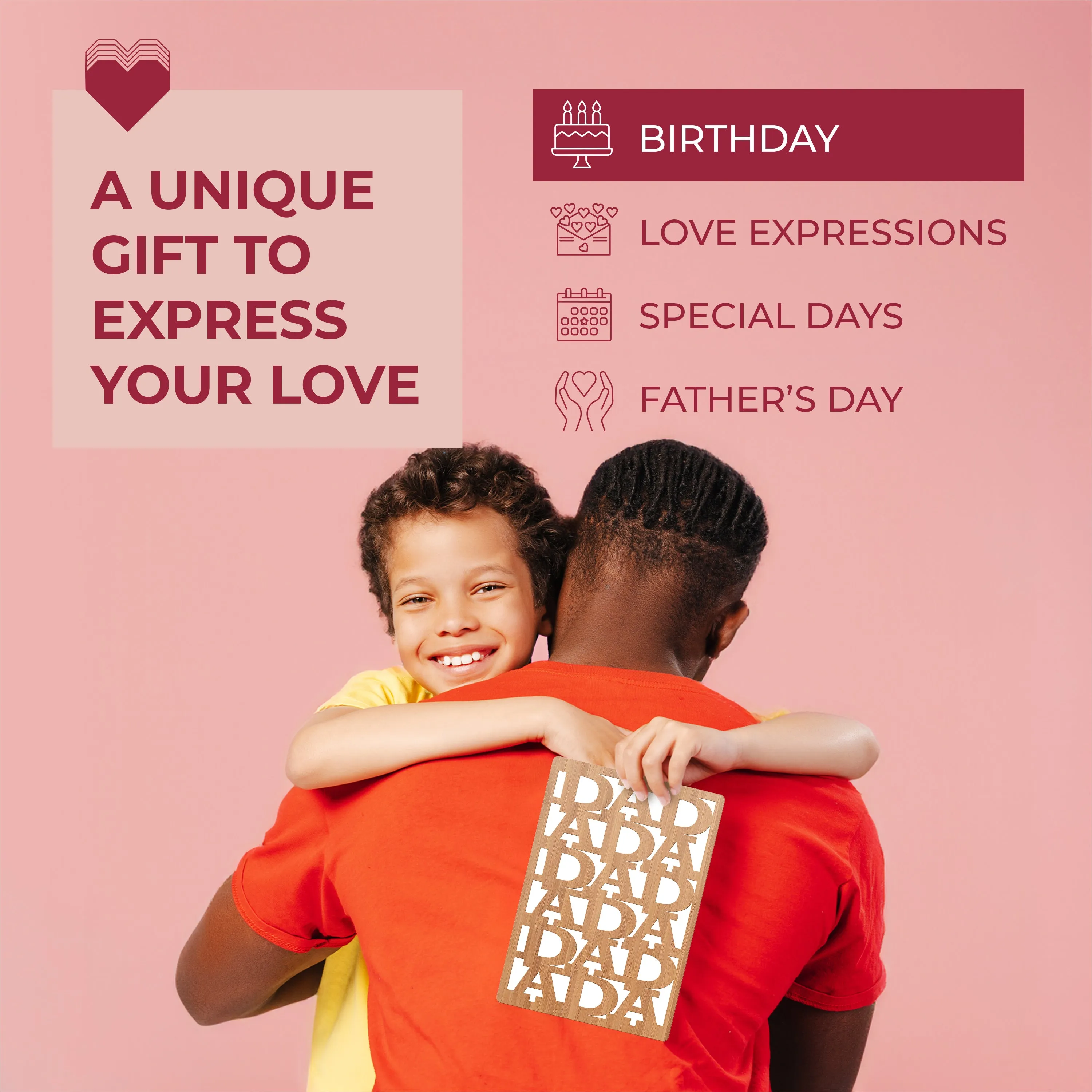 Handcrafted Sustainable Bamboo Birthday, Thank You Gift For Him | Birthday Cards for Dad, Grandpa, Brother, Husband | Dad