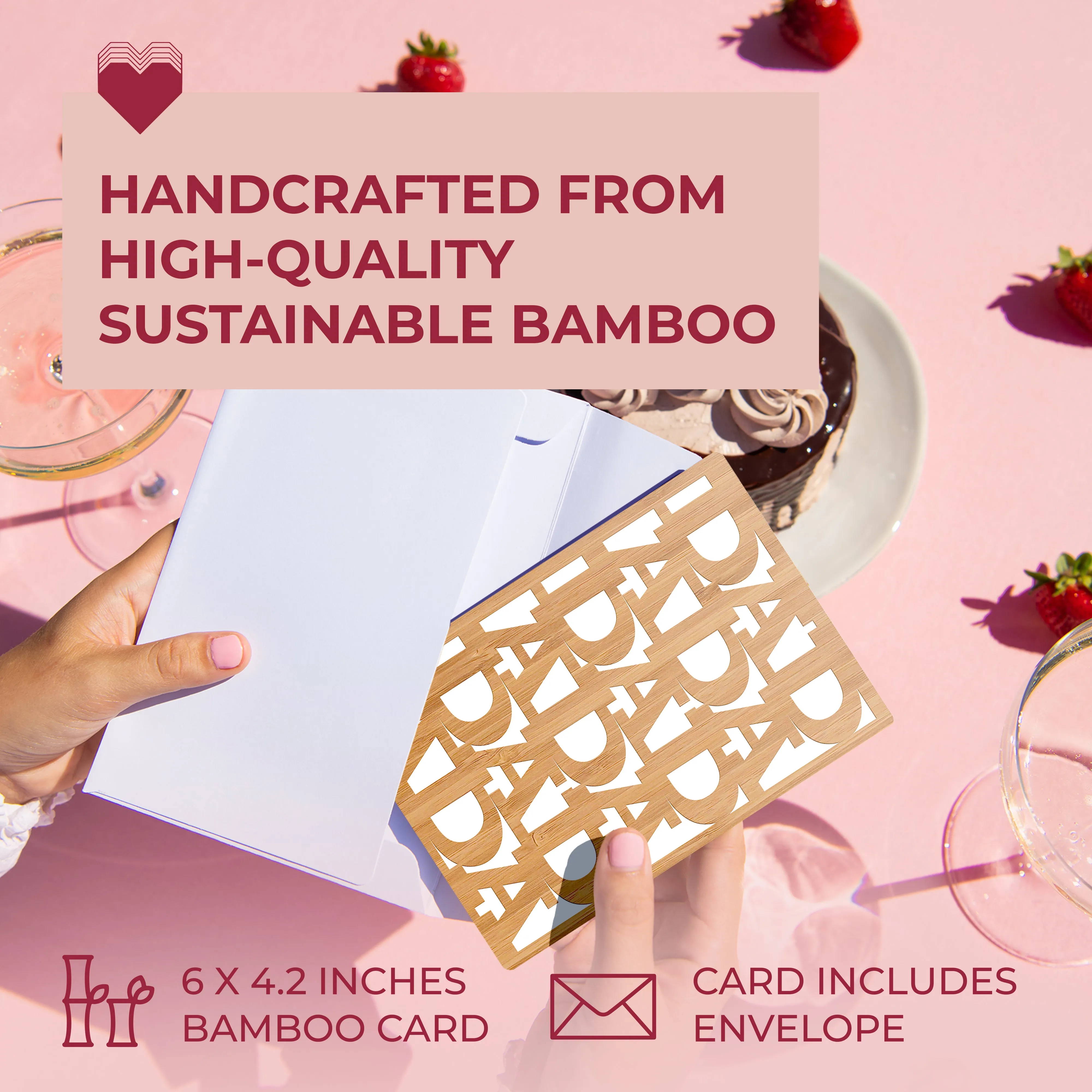 Handcrafted Sustainable Bamboo Birthday, Thank You Gift For Him | Birthday Cards for Dad, Grandpa, Brother, Husband | Dad