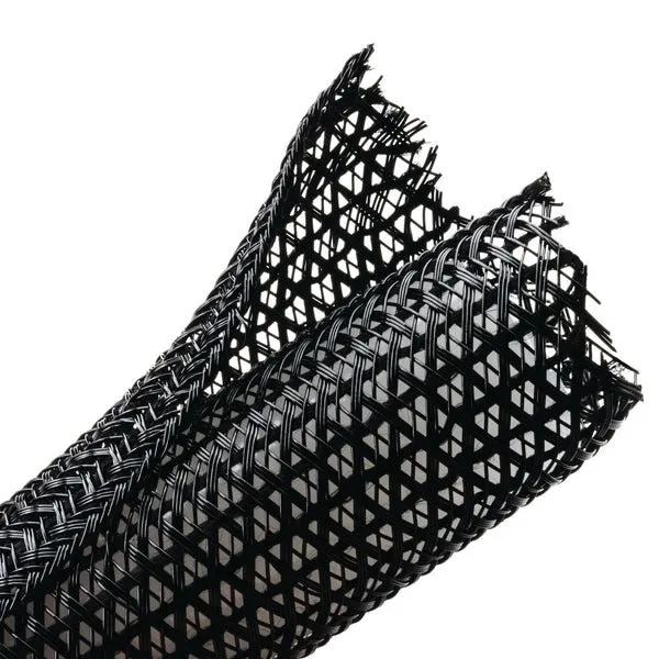 HellermannTyton BSPSW120 1/2 Inch Self-Closing Braided Wrap, Black, Sold By The Foot