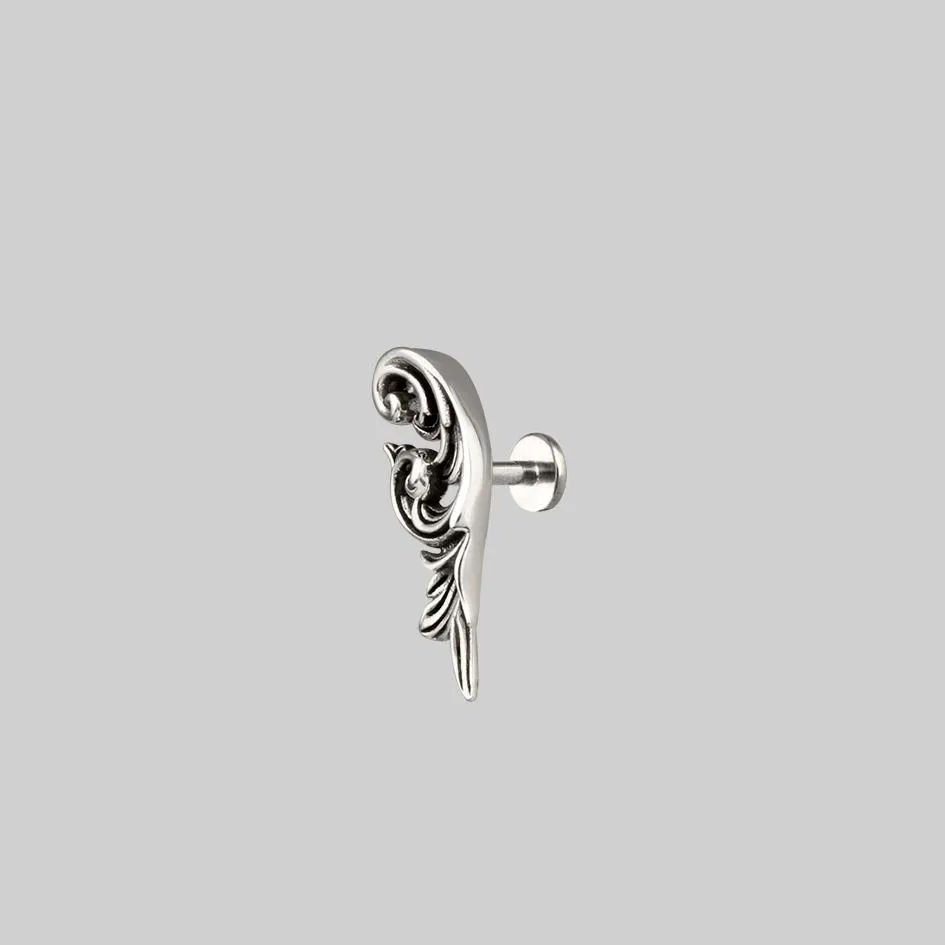 IMPERIAL. Ornate Flourish Stud Earring - Silver