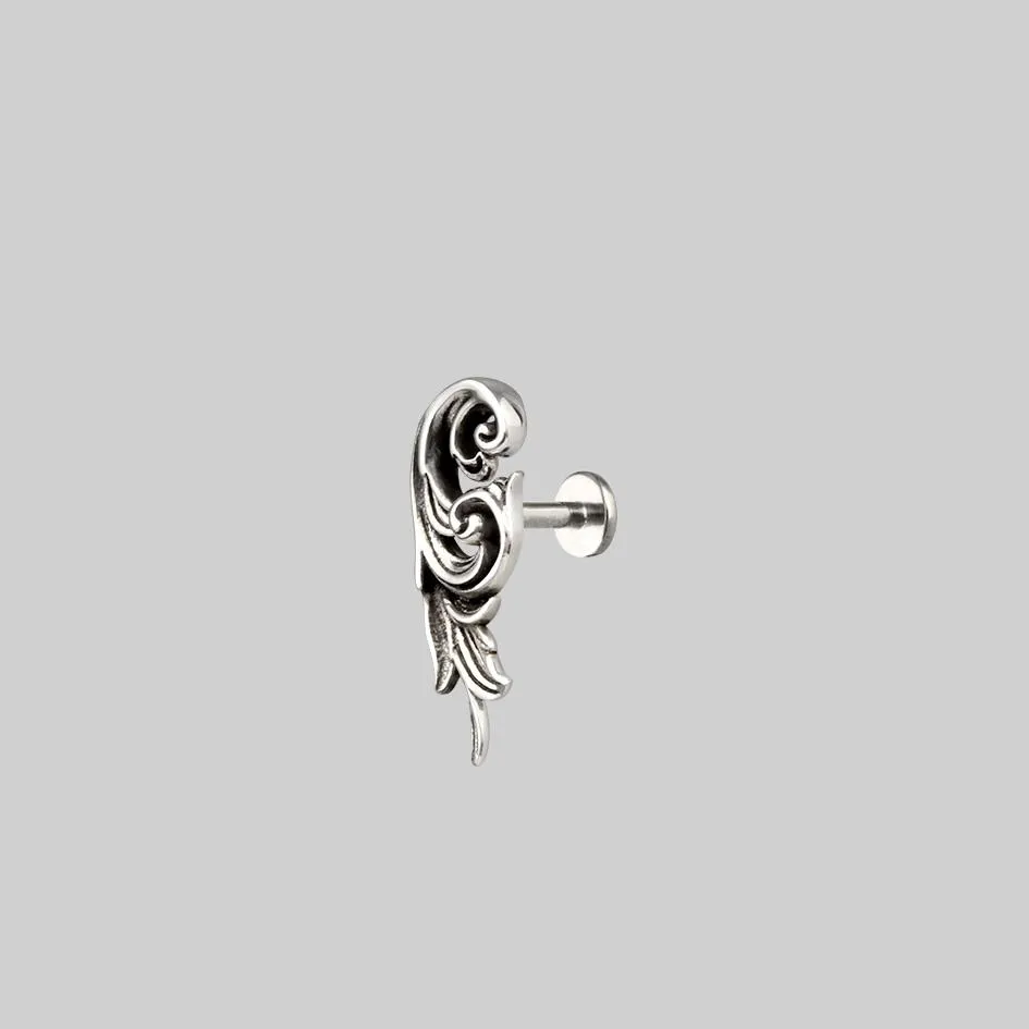IMPERIAL. Ornate Flourish Stud Earring - Silver