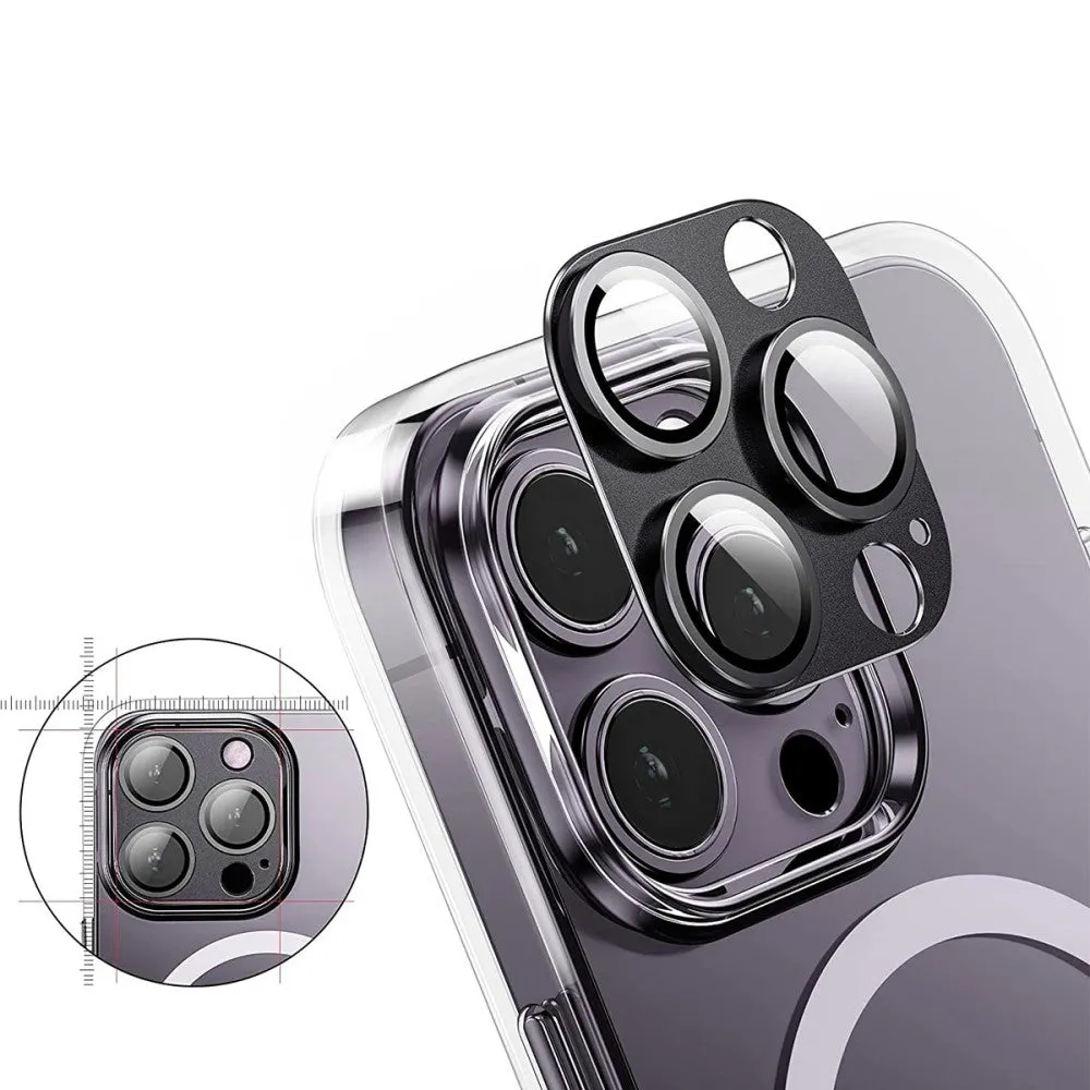 iPhone 15 Pro / iPhone 15 Pro Max Alu Ultra Clear Camera Lens Protector Full Protection with Armored Glass - Silver