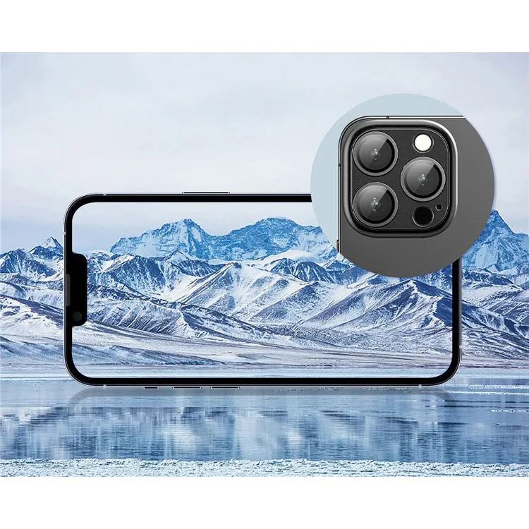 iPhone 15 Pro / iPhone 15 Pro Max Alu Ultra Clear Camera Lens Protector Full Protection with Armored Glass - Silver