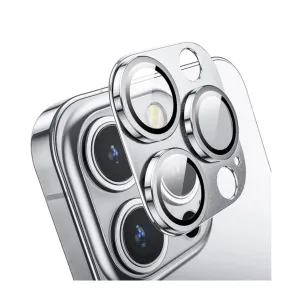iPhone 15 Pro / iPhone 15 Pro Max Alu Ultra Clear Camera Lens Protector Full Protection with Armored Glass - Silver