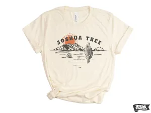JOSHUA TREE Illustration Unisex mens women's Desert Cactus T Shirt National Park California custom color printed tee camping travel hiking