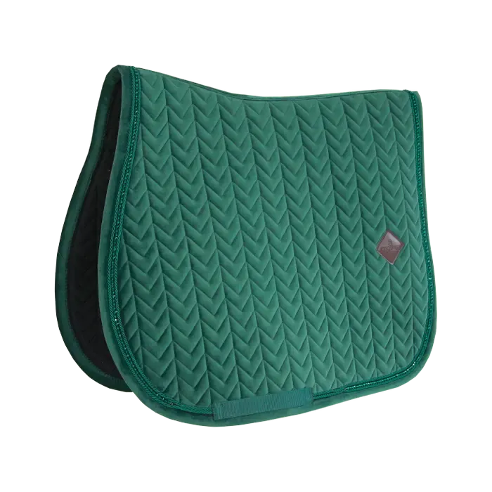Kentucky Saddle Pad Velvet Pearls Jumping Pine Green