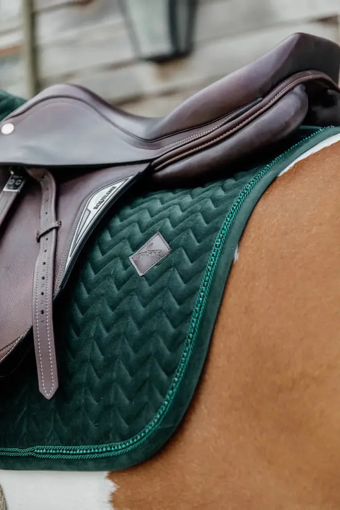 Kentucky Saddle Pad Velvet Pearls Jumping Pine Green