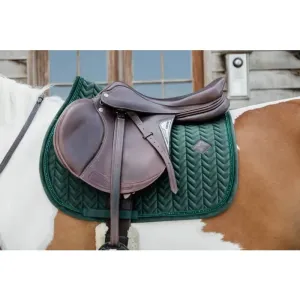 Kentucky Saddle Pad Velvet Pearls Jumping Pine Green