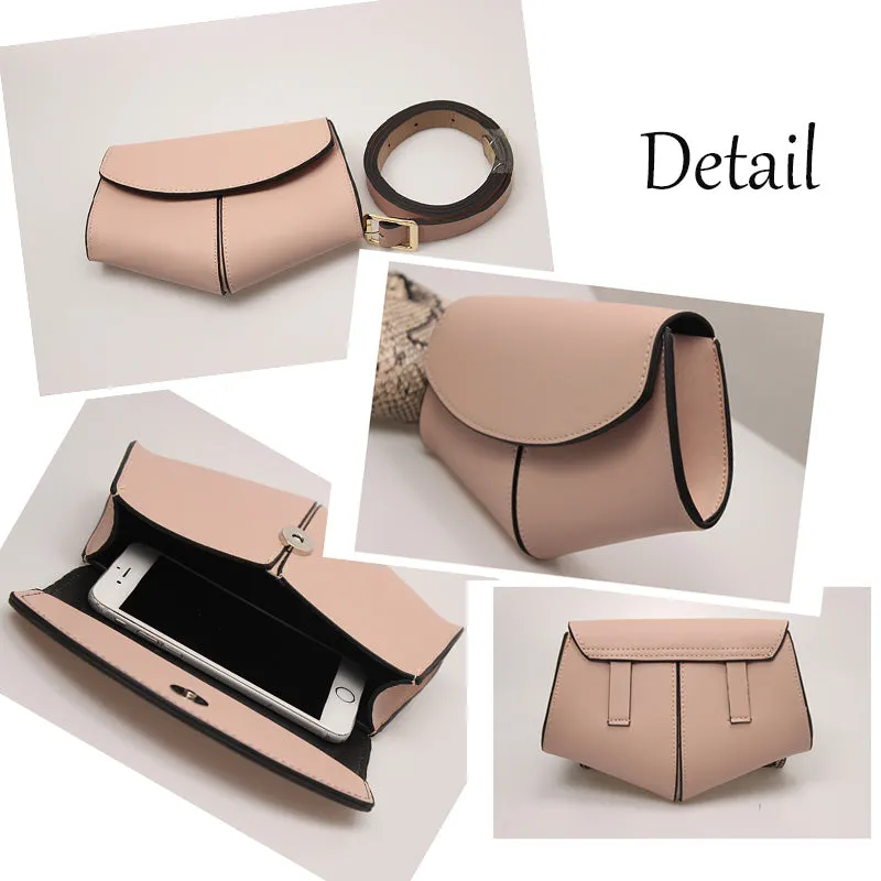 Kovenly Women Serpentine Fanny Pack Waist Chest Mini PU Leather Small Shoulder Belt Bag