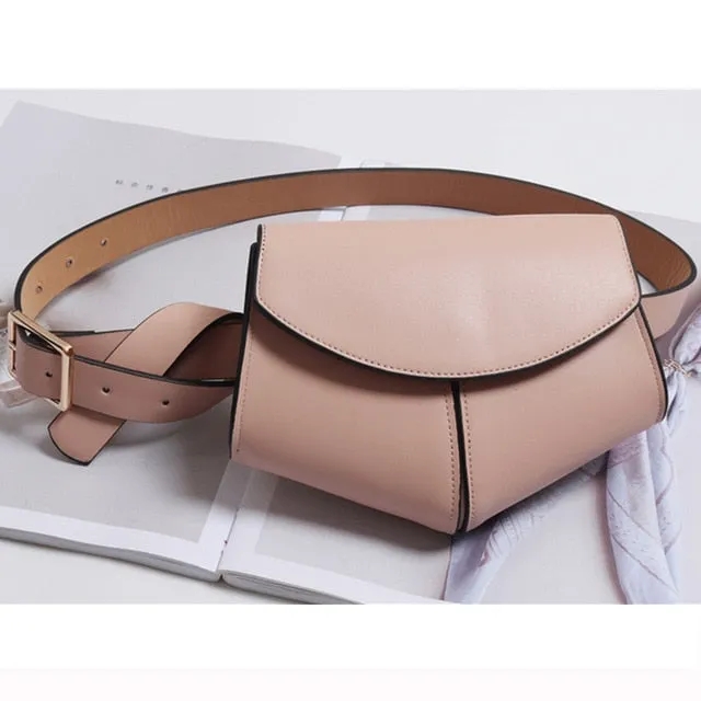 Kovenly Women Serpentine Fanny Pack Waist Chest Mini PU Leather Small Shoulder Belt Bag
