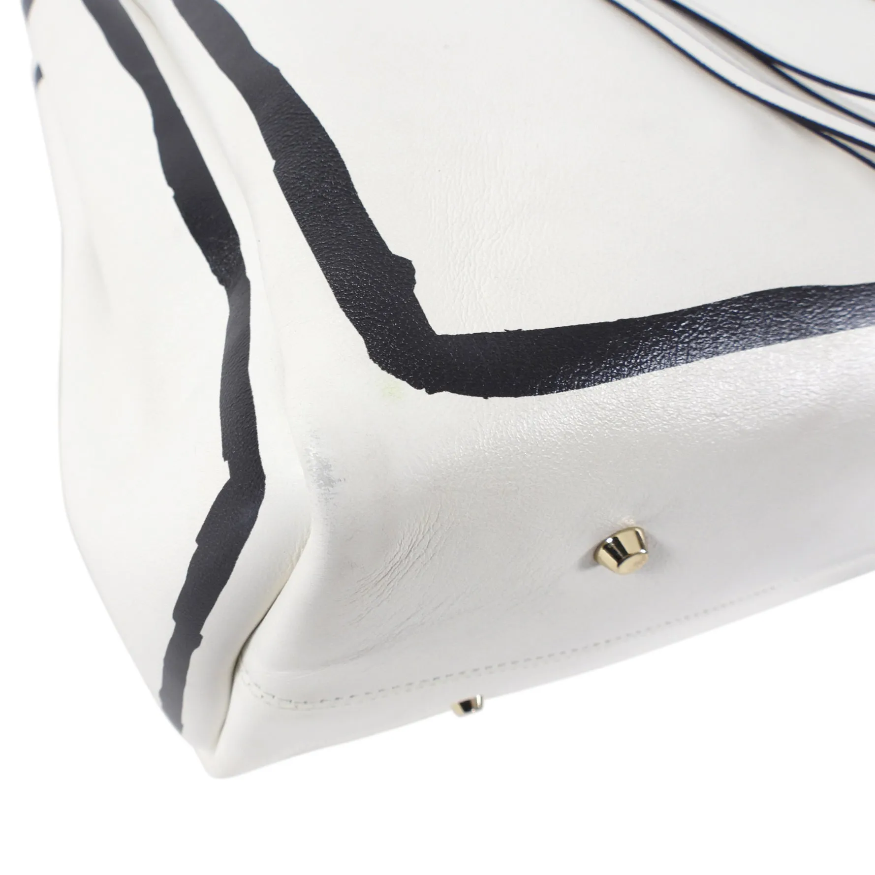 Lanvin Black and White Graphic Shopper Tote Bag