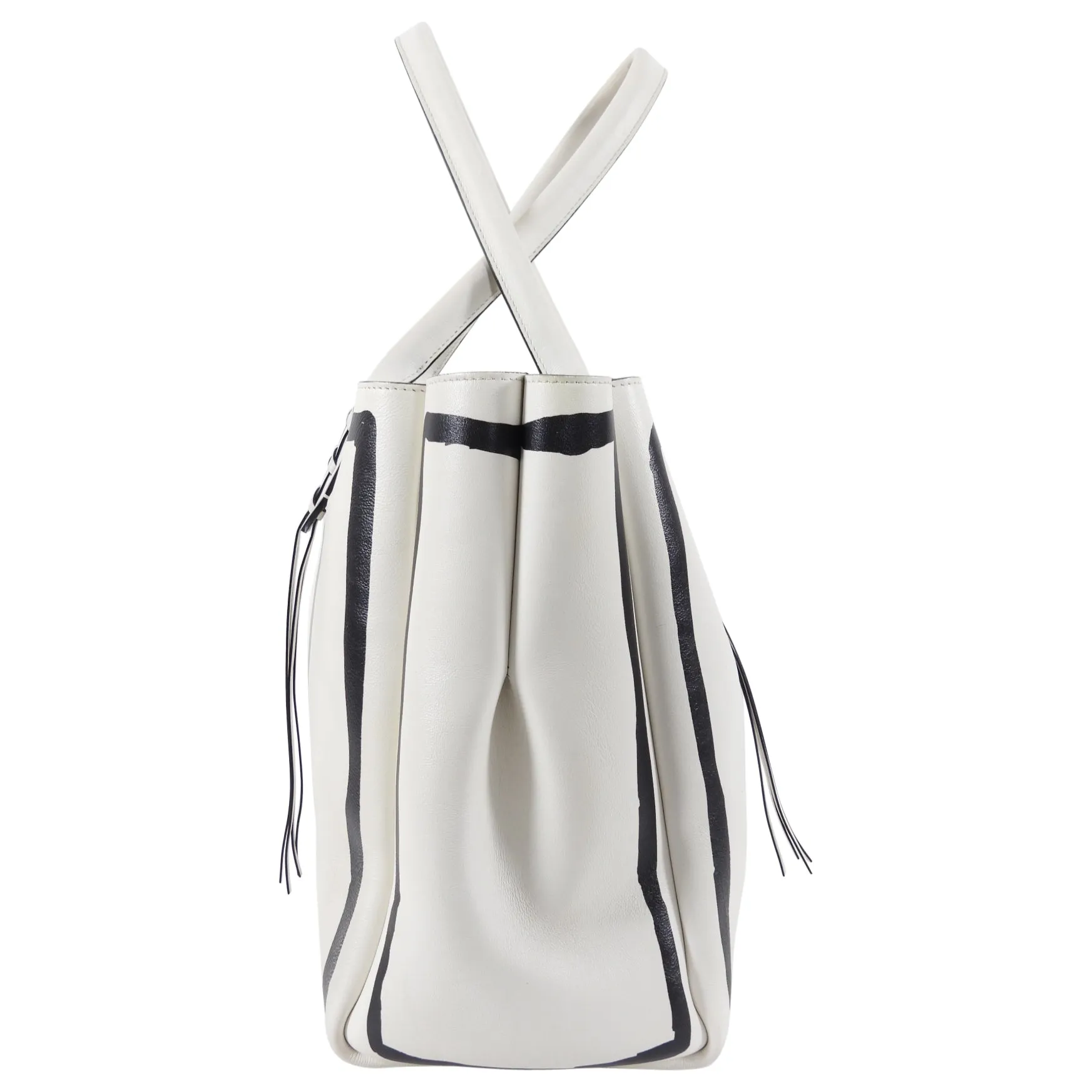 Lanvin Black and White Graphic Shopper Tote Bag