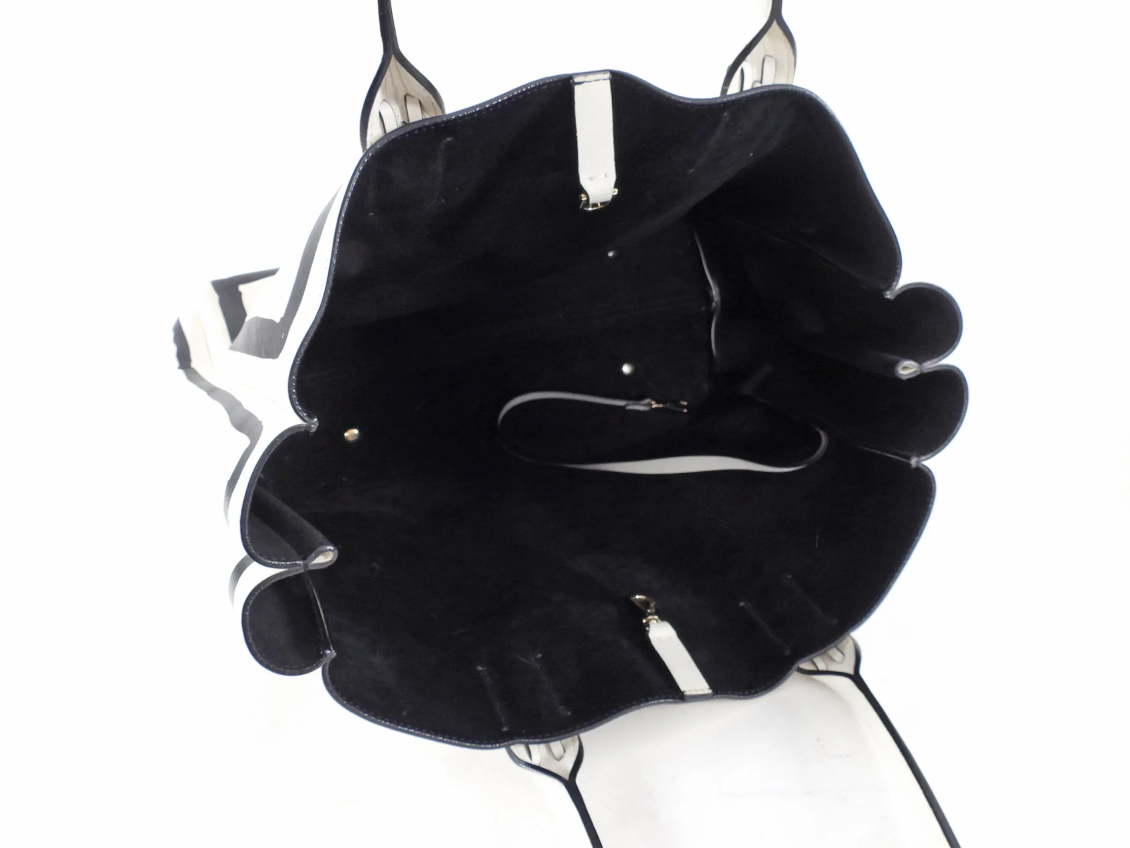 Lanvin Black and White Graphic Shopper Tote Bag