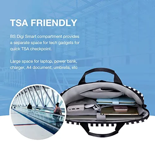 Laptop Bag for Women,BAGSMART 15.6 Inch Laptop Case Slim Computer Bag Briefcase,Black Stripes