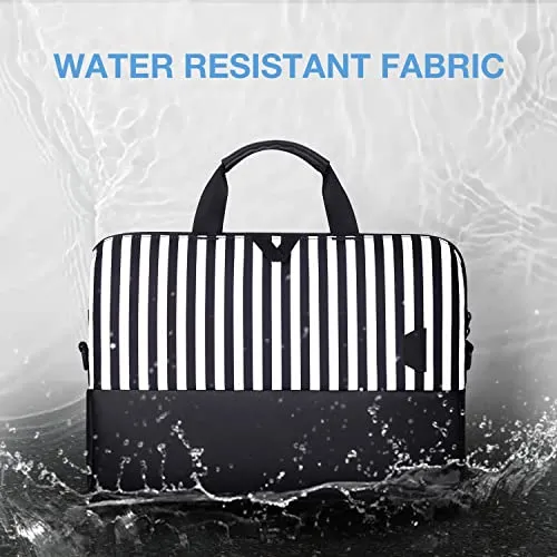 Laptop Bag for Women,BAGSMART 15.6 Inch Laptop Case Slim Computer Bag Briefcase,Black Stripes