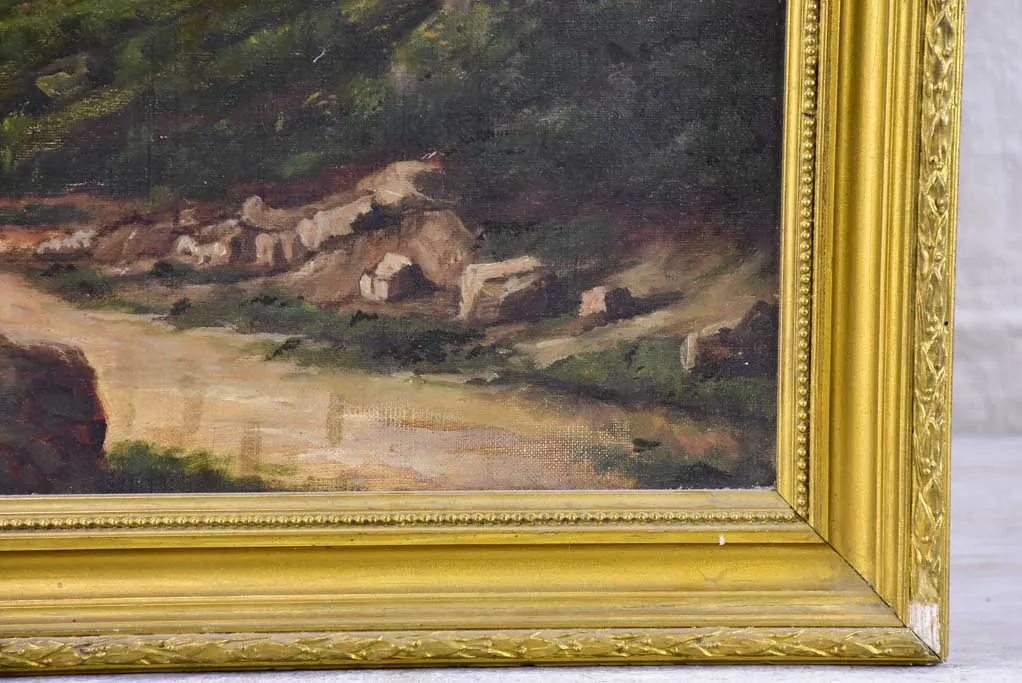 Late 19th Century French landscape painting in original frame 25¼" x 18"