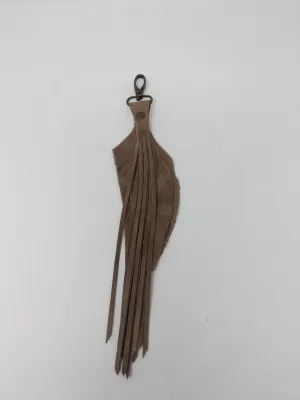 LEATHER FEATHER TASSEL MOKA