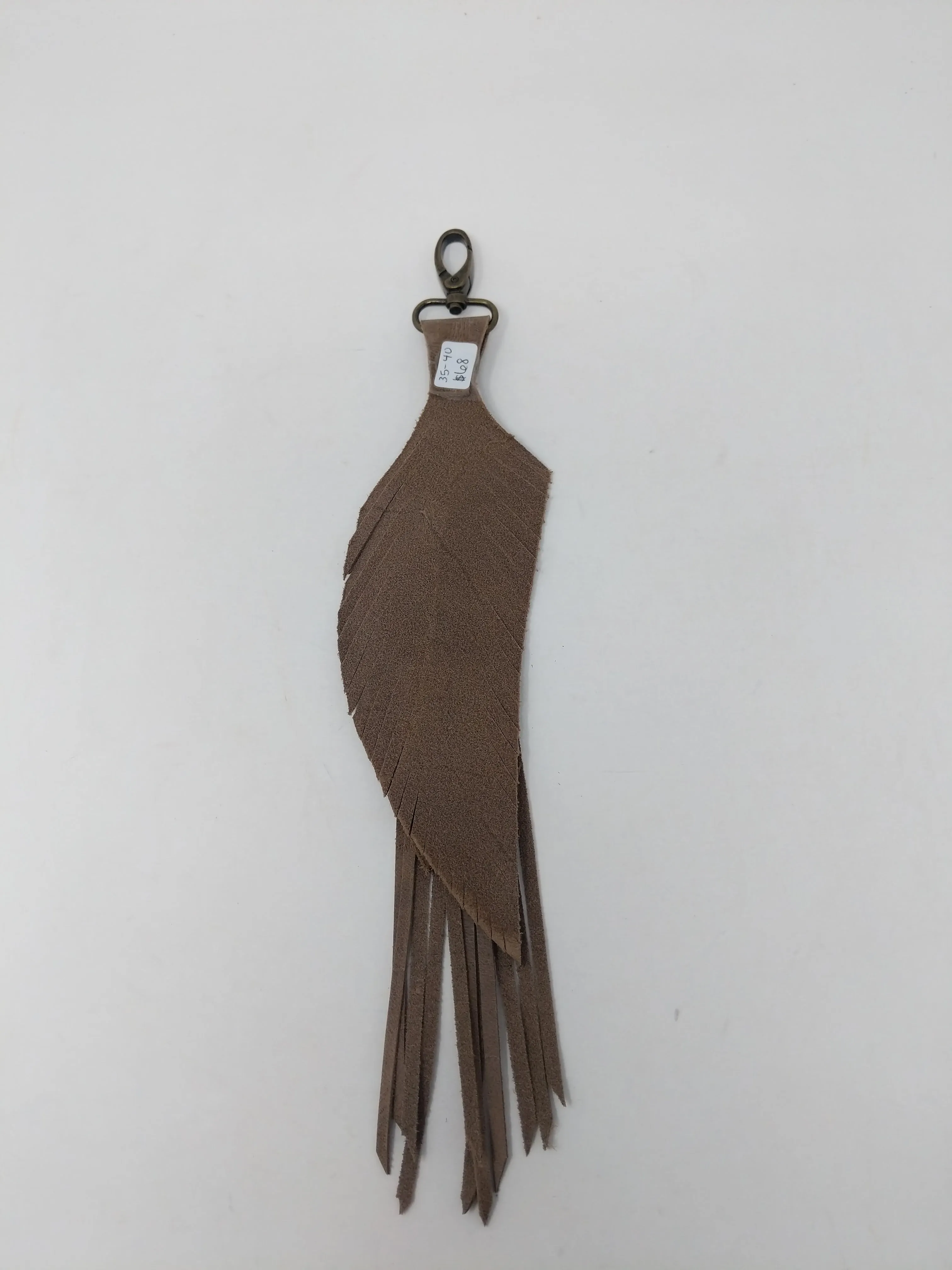 LEATHER FEATHER TASSEL MOKA