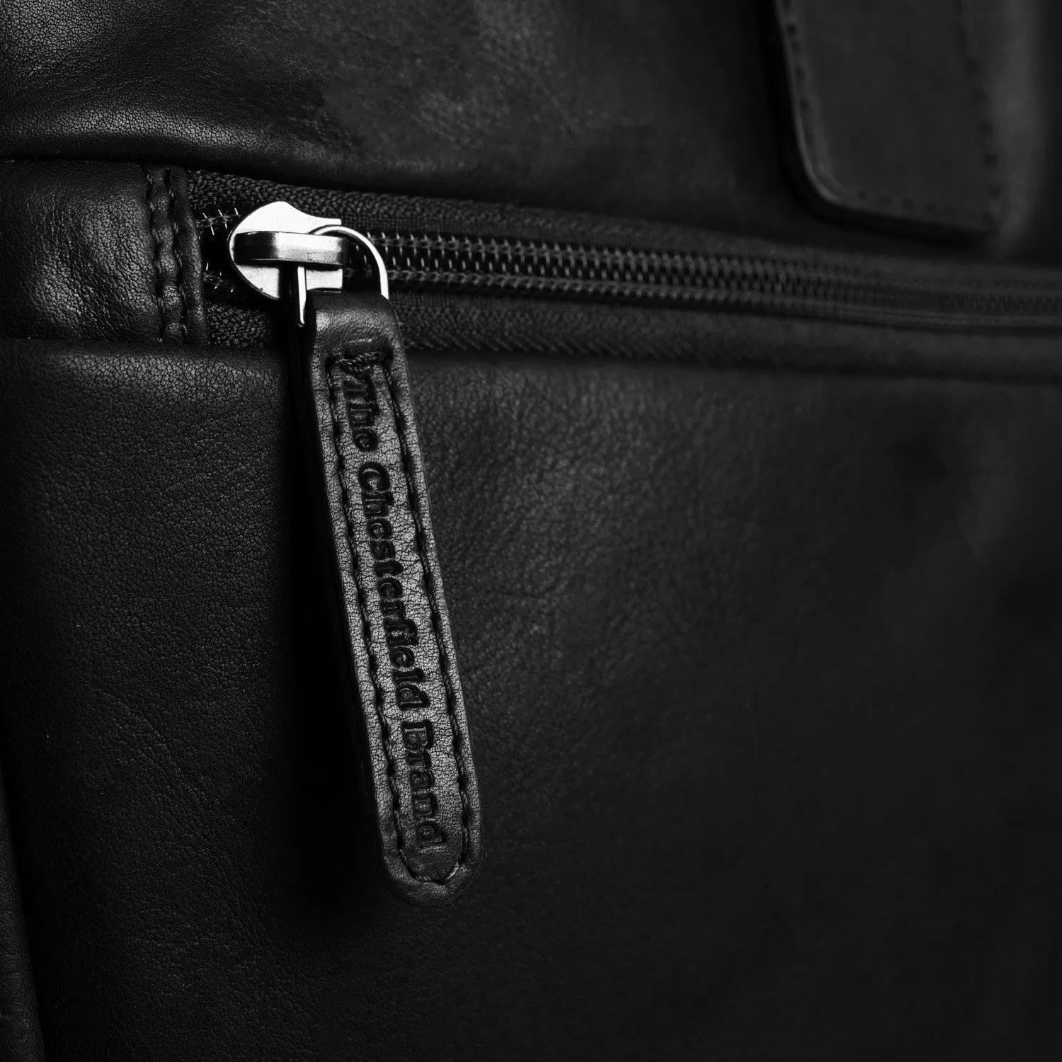 Leather Laptop Bag Black Seth