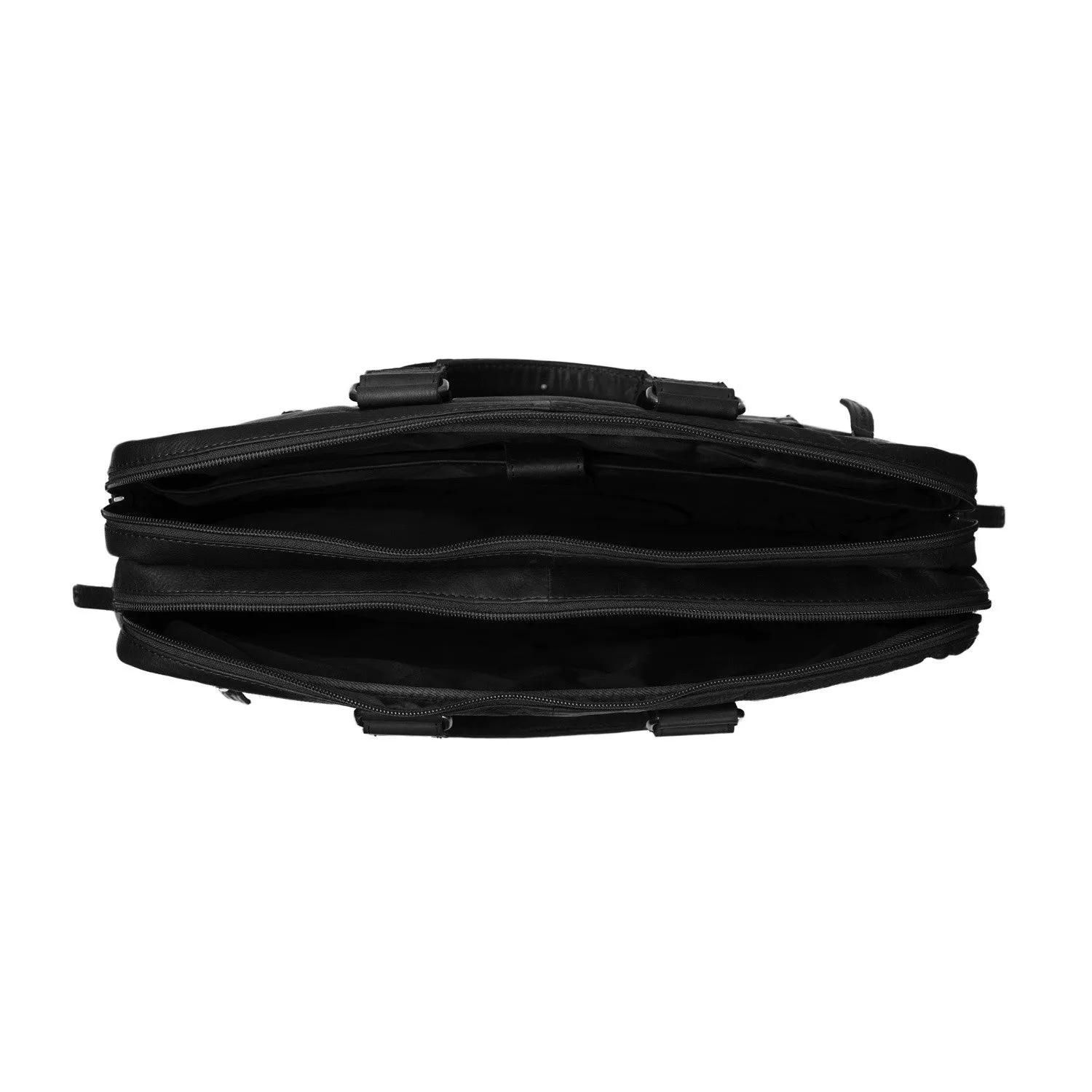 Leather Laptop Bag Black Seth
