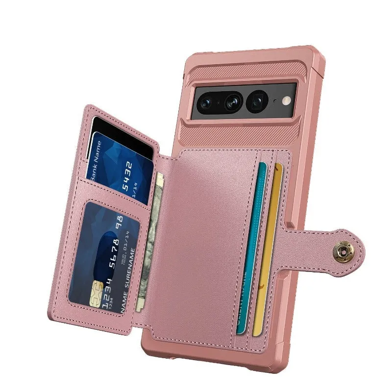 Leather Magnetic Phone Case With Wallet Cards Solt For Google Pixel 7