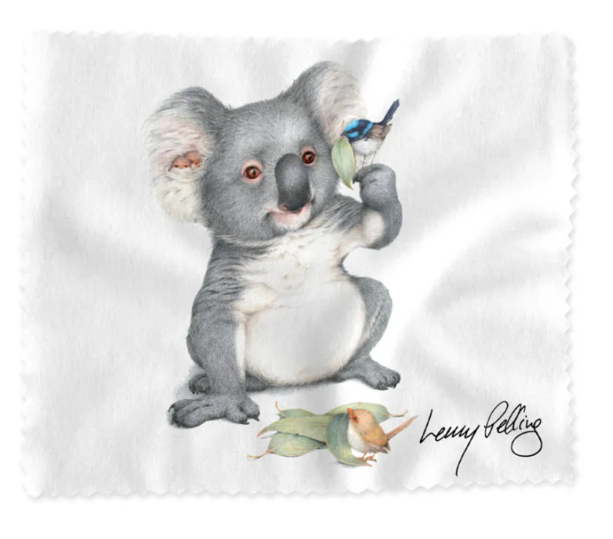 Lenny Pelling Lens Cloth - Koala and Blue Wren