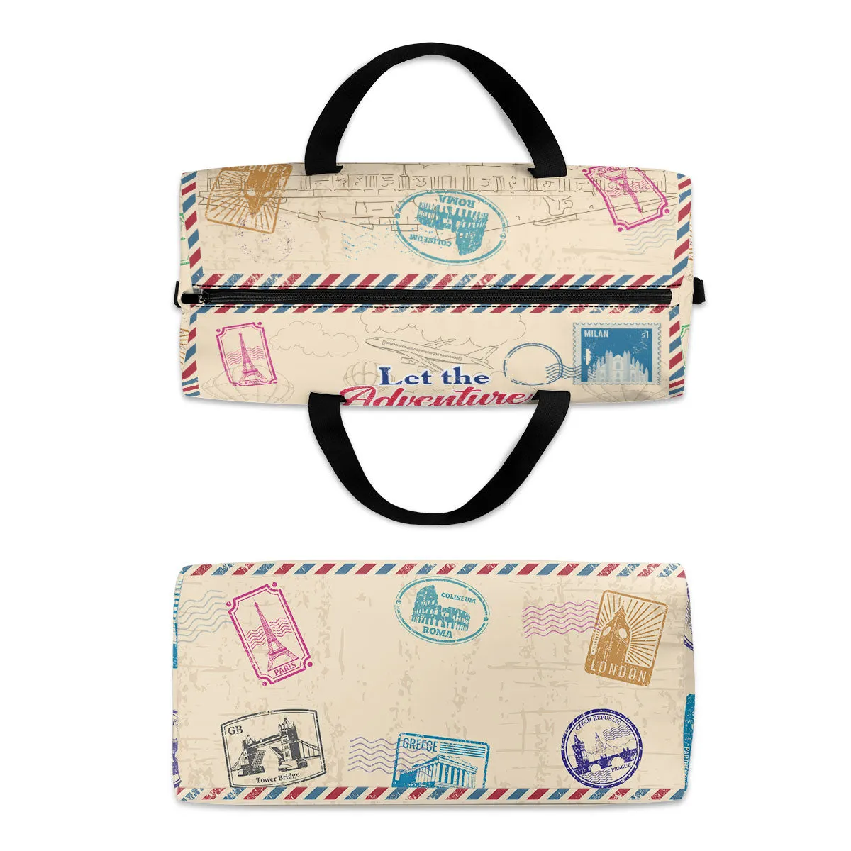 Let The Adventure Begin - Personalized Minimalist Duffle Bag SBMDBHA37