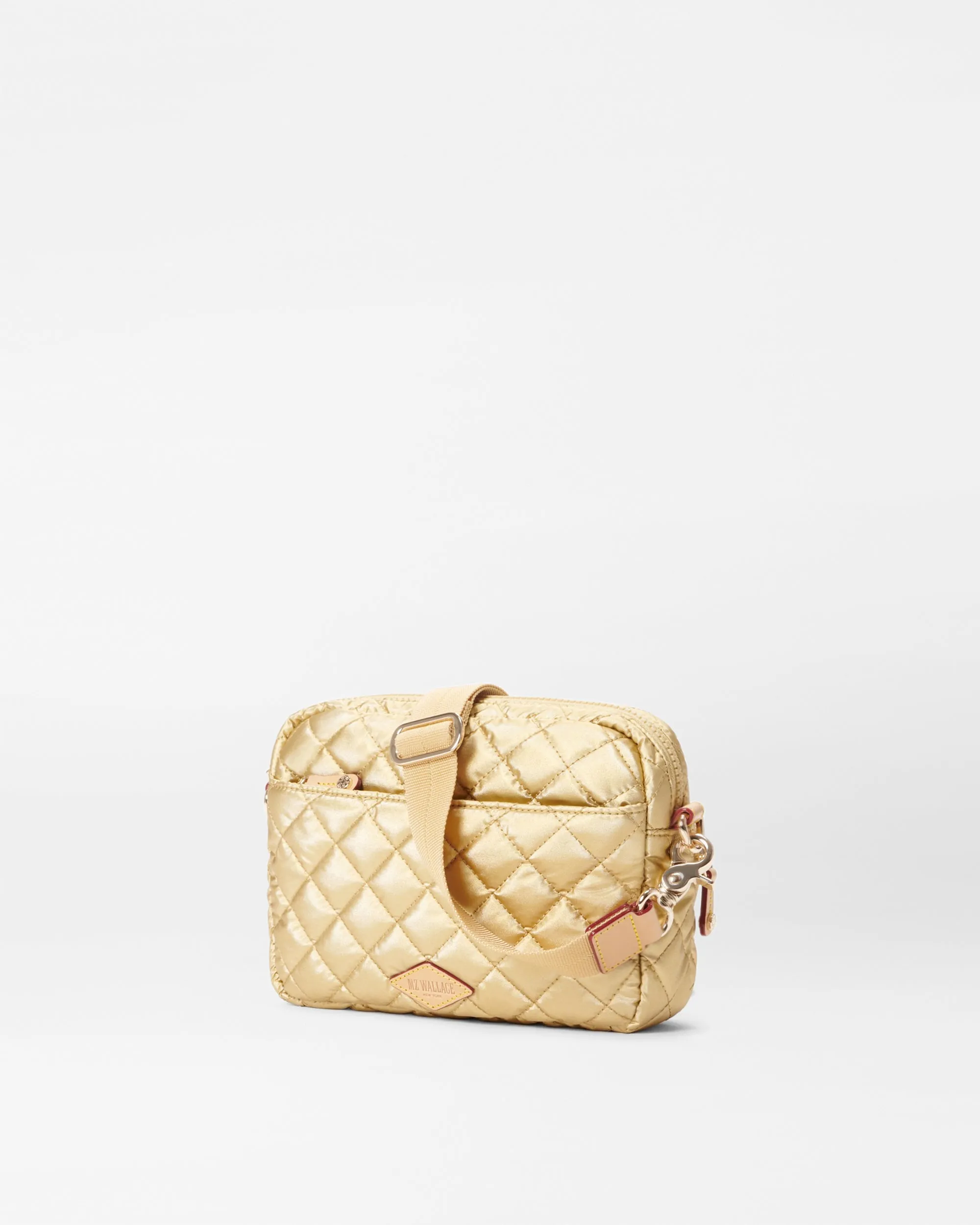 Light Gold Pearl Metallic Small Metro Camera Bag