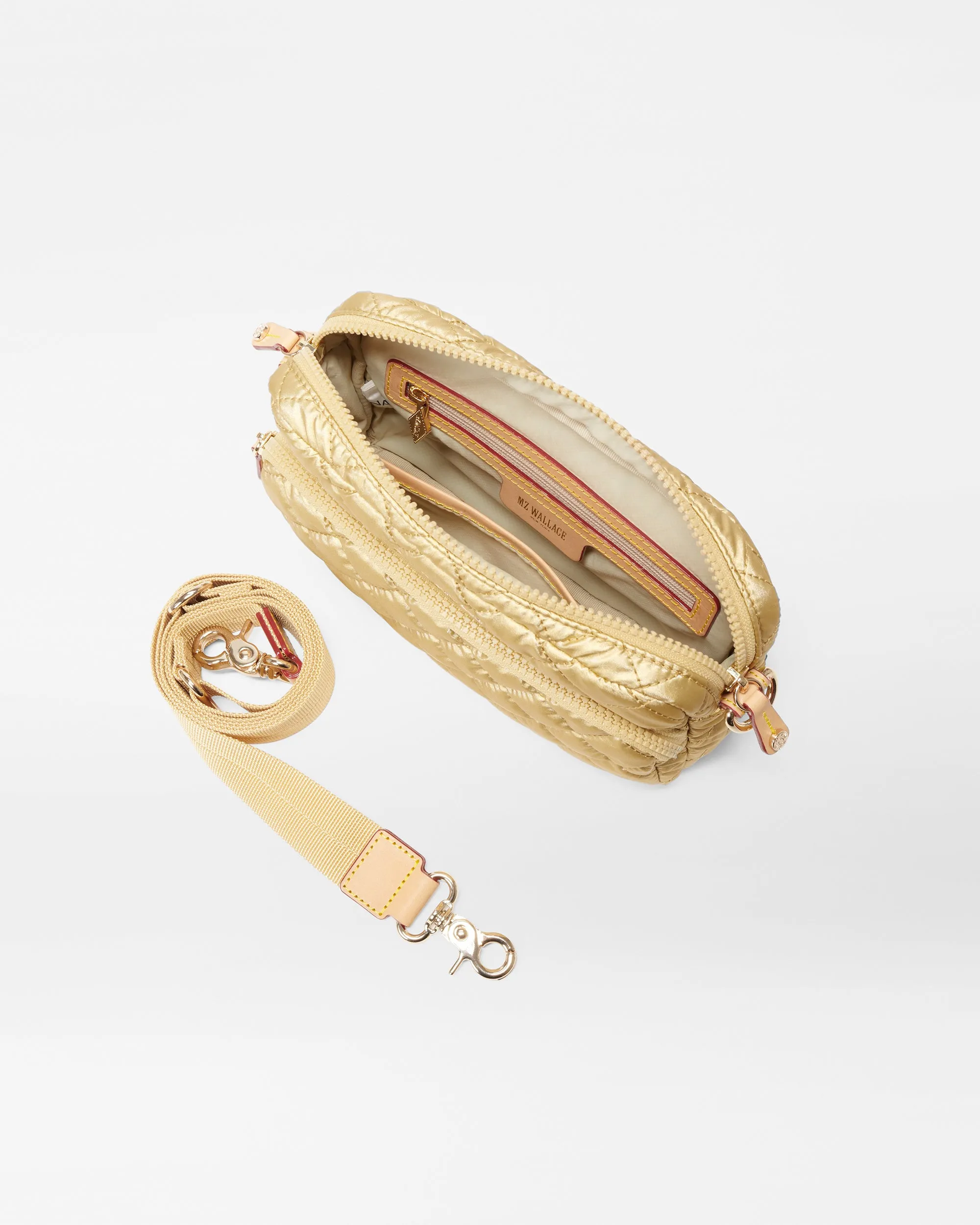 Light Gold Pearl Metallic Small Metro Camera Bag