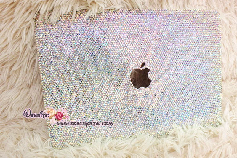 MACBOOK Case Cover Celeb Kim Kardashian Kylie Jenner w Bedazzled Sparkly Shinny Glittery Bling Rainbow Crystal Rhinestone