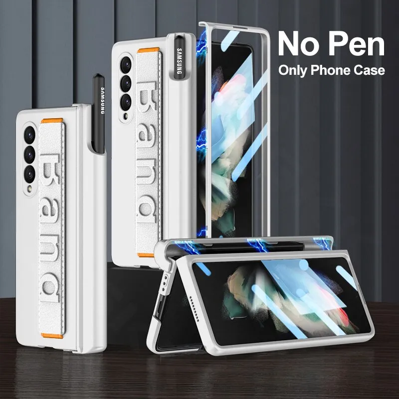 Magnetic Hinge Wrist Strap Phone Case For Samsung Galaxy Z Fold 4 3