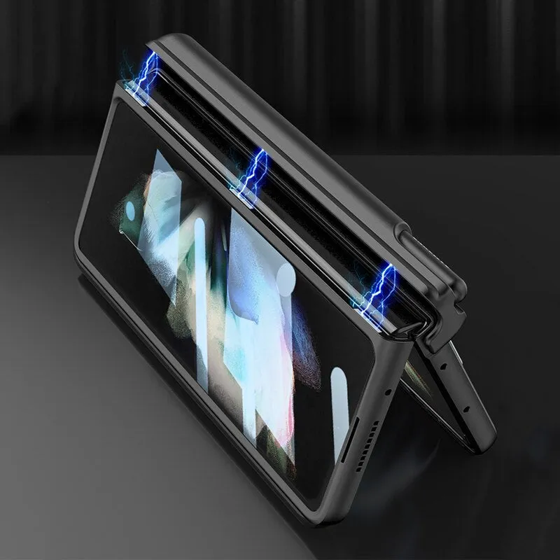 Magnetic Hinge Wrist Strap Phone Case For Samsung Galaxy Z Fold 4 3