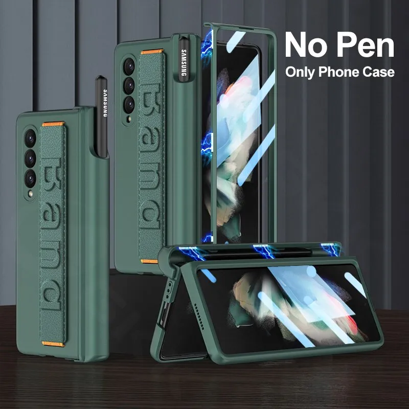 Magnetic Hinge Wrist Strap Phone Case For Samsung Galaxy Z Fold 4 3