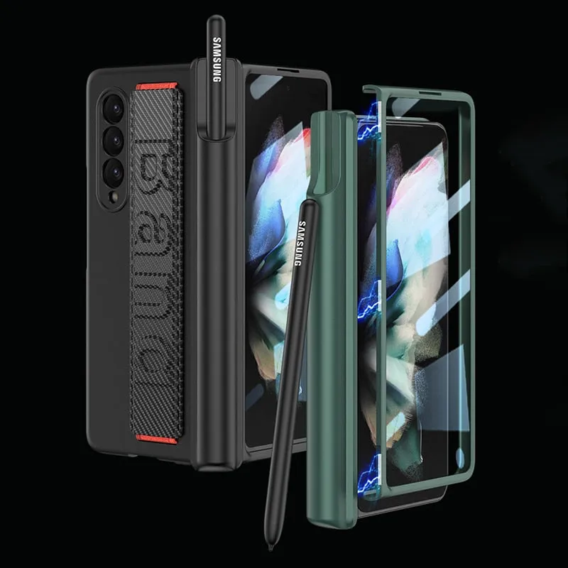 Magnetic Hinge Wrist Strap Phone Case For Samsung Galaxy Z Fold 4 3