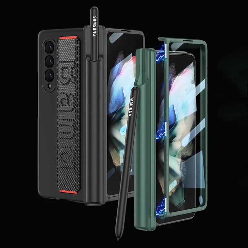 Magnetic Hinge Wrist Strap Phone Case For Samsung Galaxy Z Fold 4 3