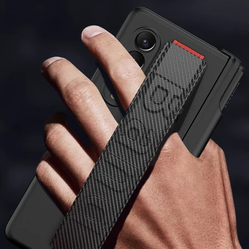 Magnetic Hinge Wrist Strap Phone Case For Samsung Galaxy Z Fold 4 3