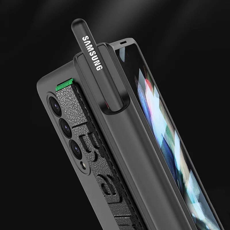 Magnetic Hinge Wrist Strap Phone Case For Samsung Galaxy Z Fold 4 3