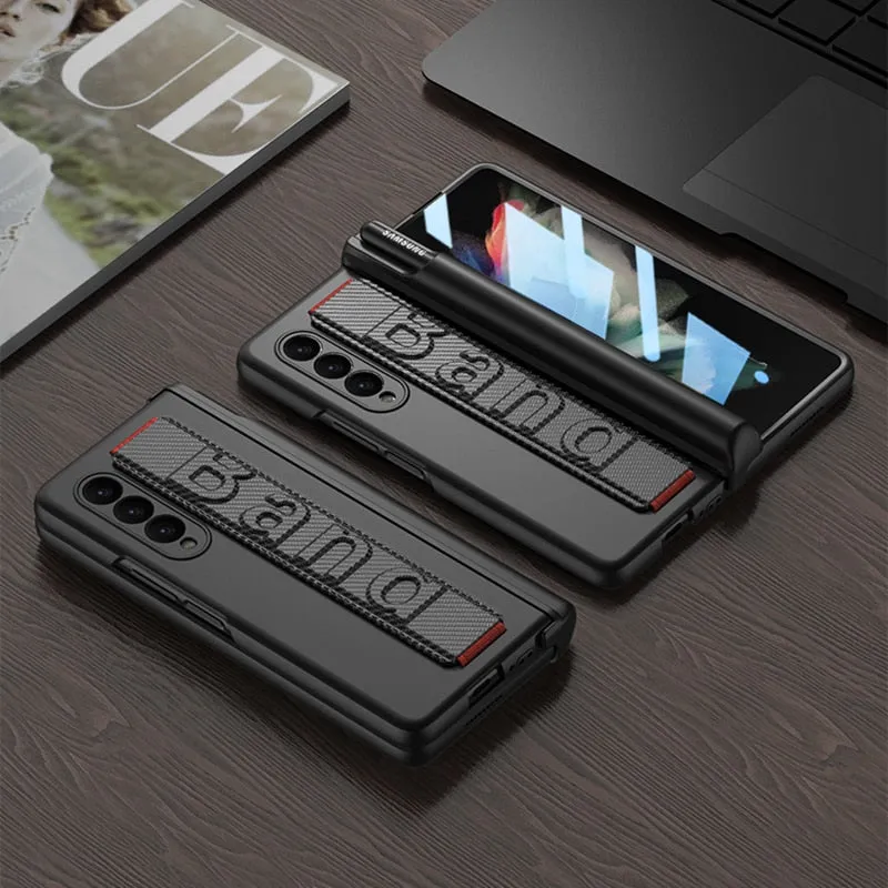 Magnetic Hinge Wrist Strap Phone Case For Samsung Galaxy Z Fold 4 3