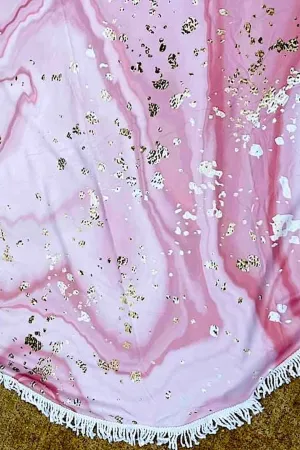 Majestic Pink Geode Beach Towel