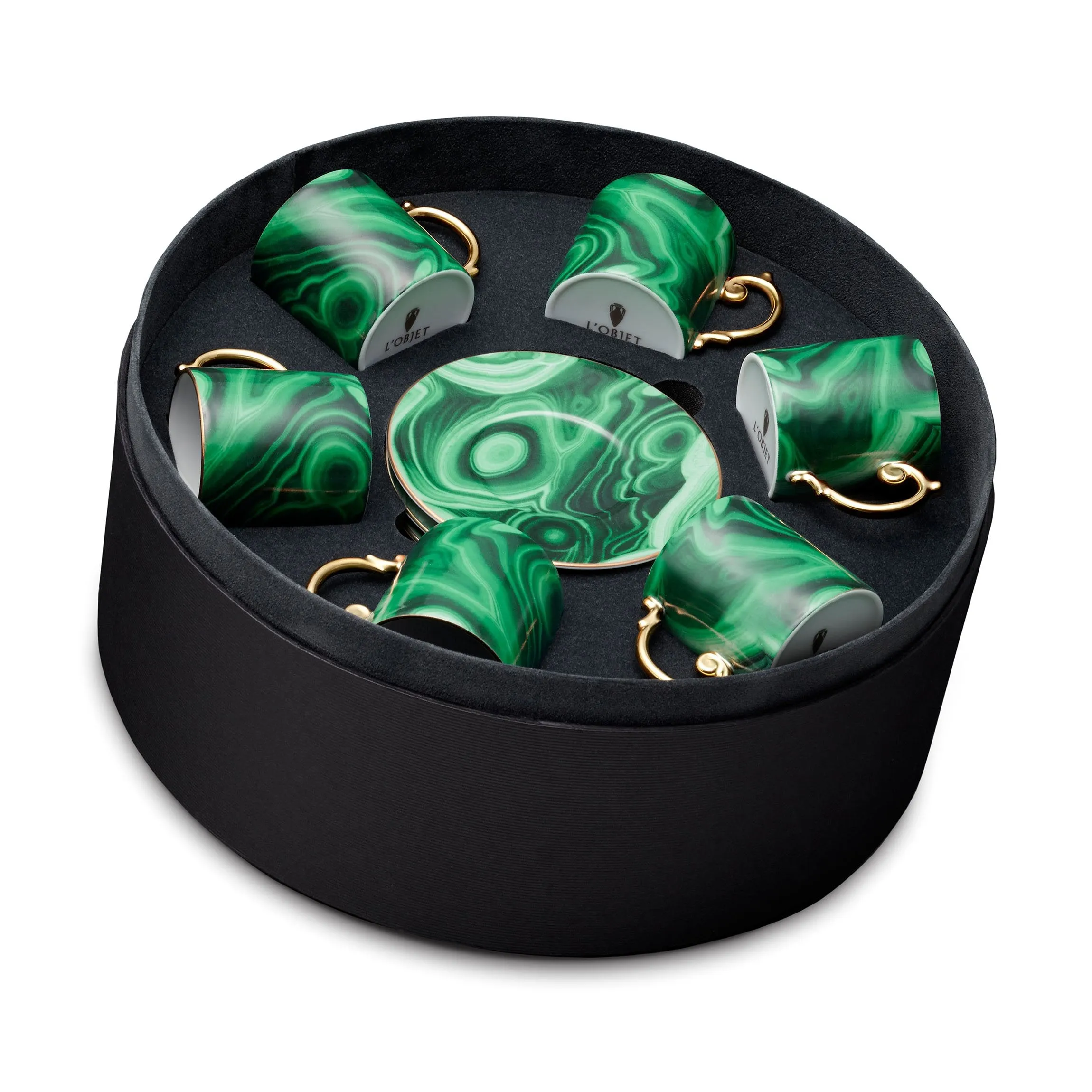 Malachite Espresso Cup   Saucer (Set of 6)