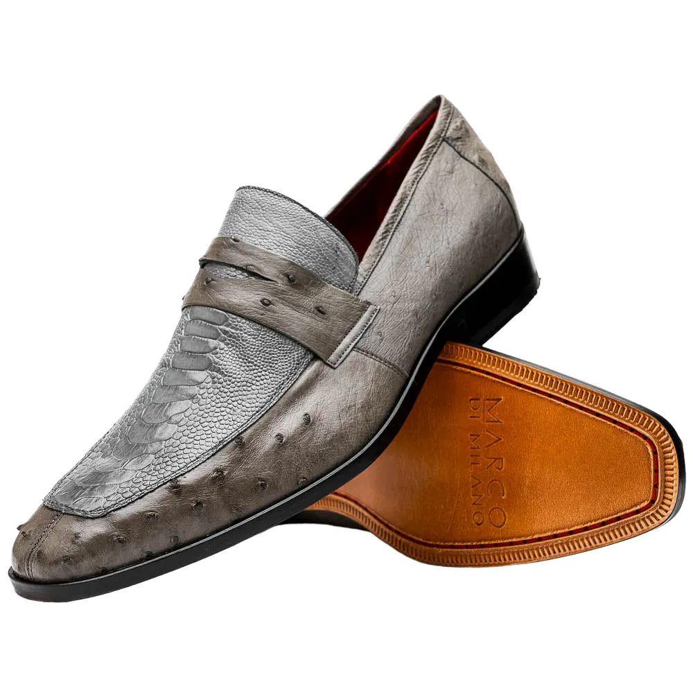 Marco Di Milano Fangio Ostrich Leg Serpertine Grey