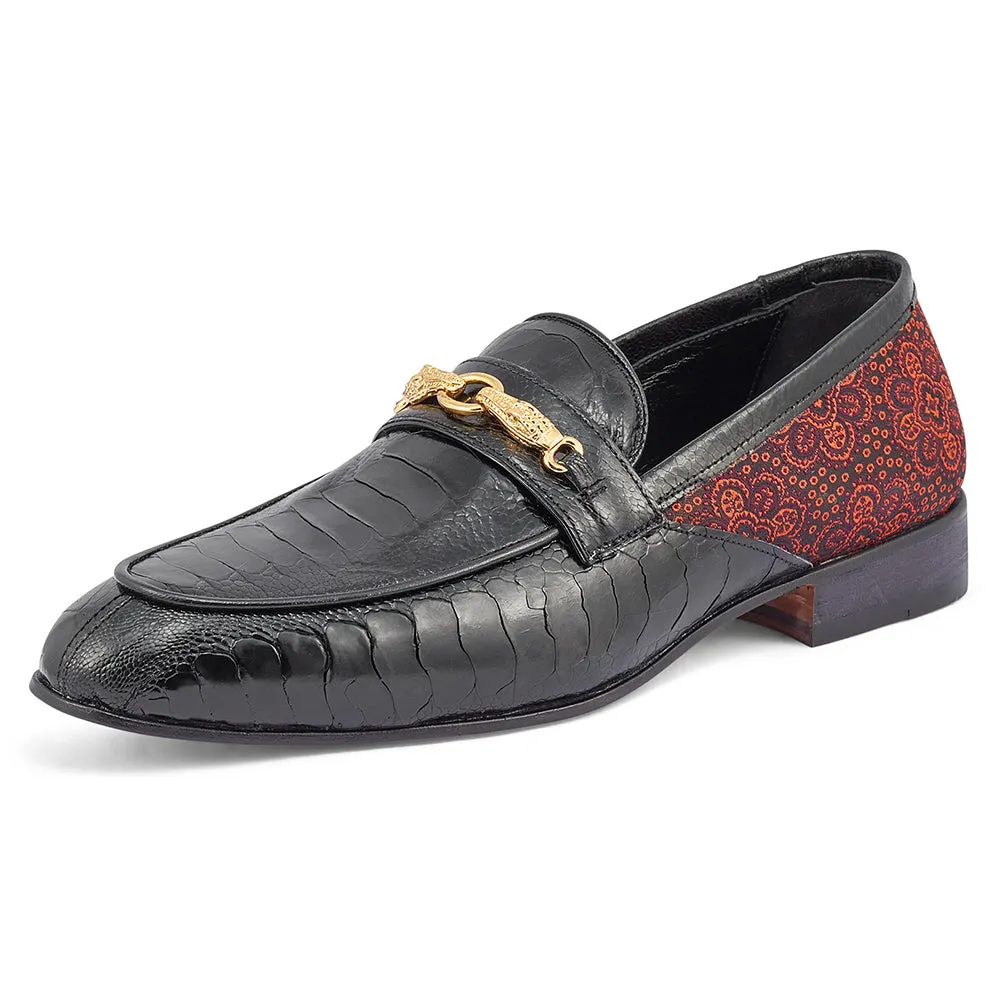 Mauri 4946 Ostrich Leg/ Matahari Fabric Black/ Coral Red