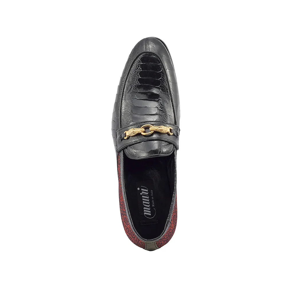 Mauri 4946 Ostrich Leg/ Matahari Fabric Black/ Coral Red