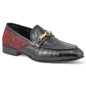 Mauri 4946 Ostrich Leg/ Matahari Fabric Black/ Coral Red