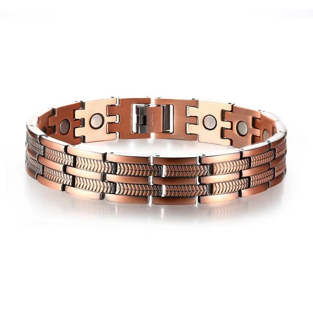Mens Elegant Pure Copper Magnetic Therap  Bracelet Pain Relief For Arthritis